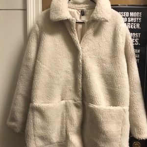 Divided Fluffy Teddy White Size L Coat
